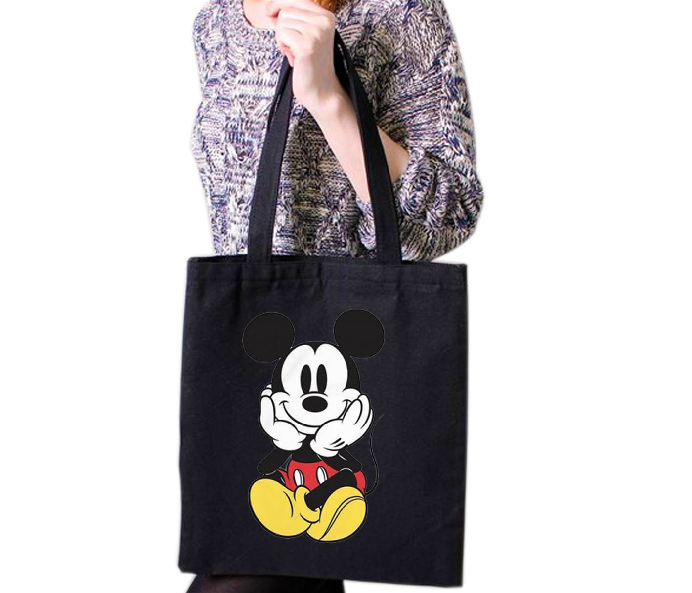 Cute Mickey Mouse Disney Character Tote Bag Reusable Cotton Bags