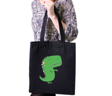 Load image into Gallery viewer, Cute Dinosaur Tea T-Rex Pun Joke Jurassic Dino Tote Bag Reusable Cotton Bags
