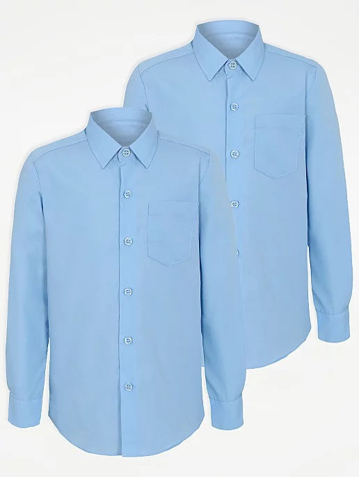 Boys Blue Long Sleeve  School Shirts