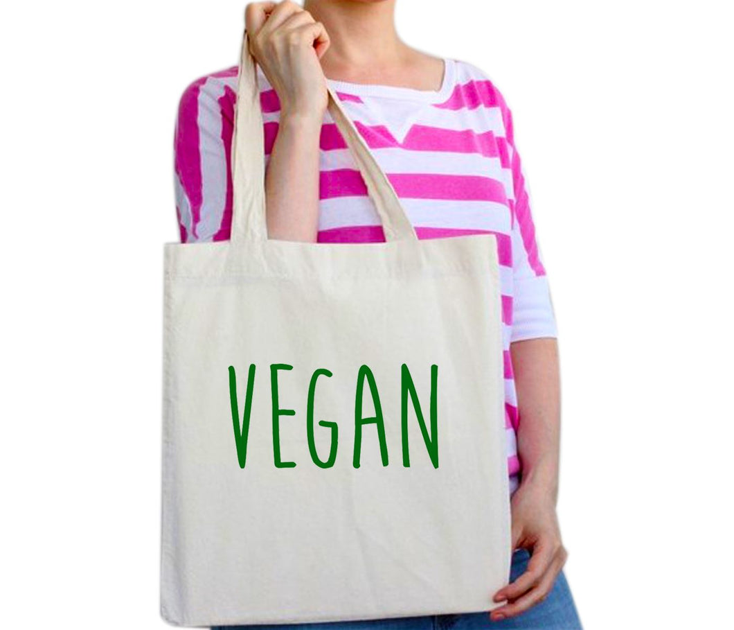 Vegan vegetarian Veggie Plant Food Tote Bag Reusable Cotton Bags