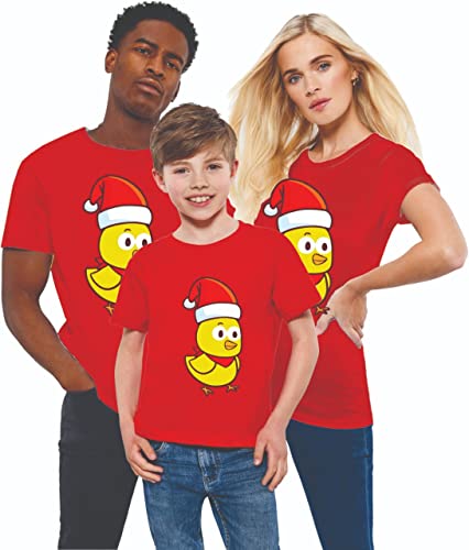 Christmas Kids T Shirts Cute Chick – Kids Holiday Matching Family Boys Funny Santa Hat Cute Chick Merry Xmas Tops for Men Women Red