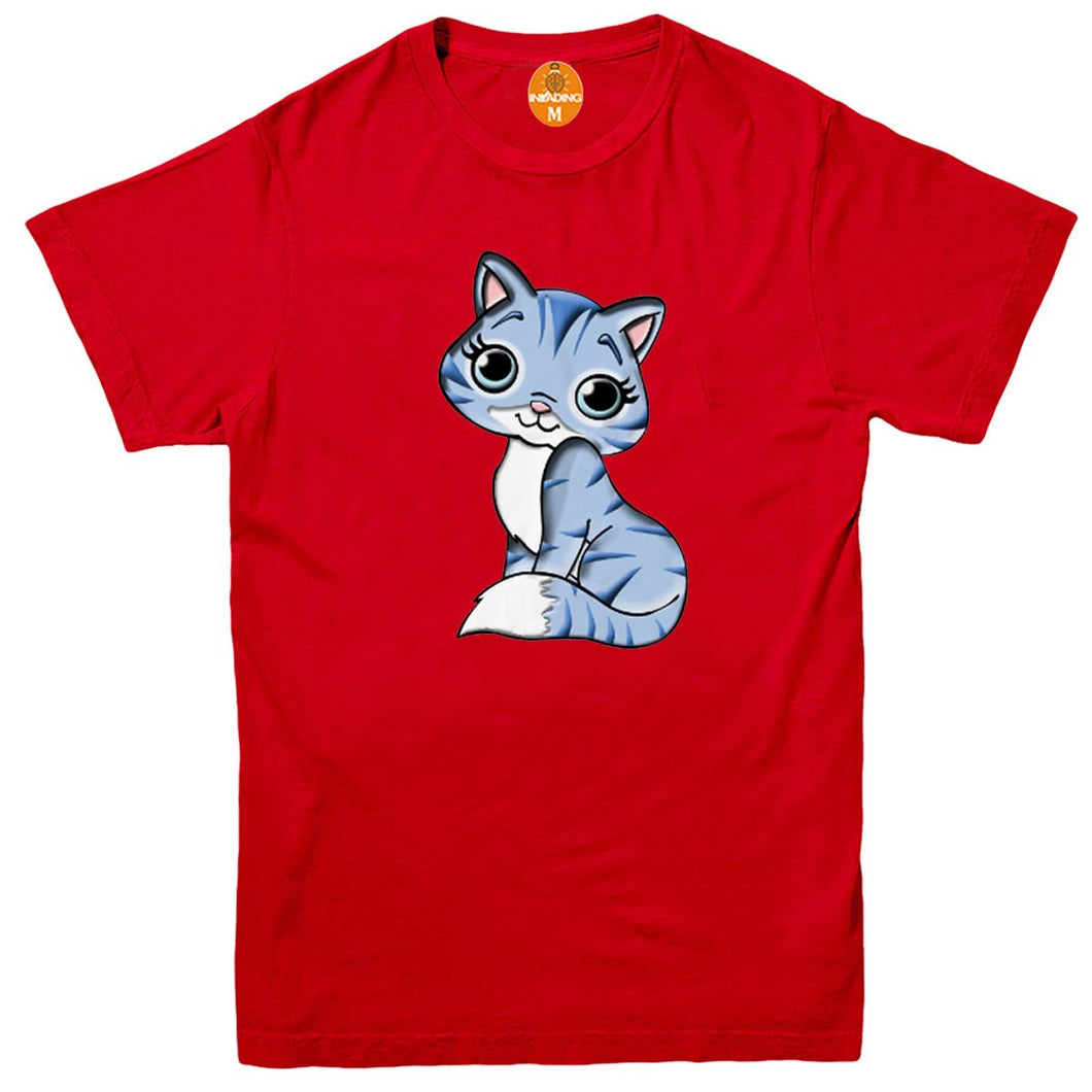 Scoop Neck Cat Print Casual Tops Blouse T-shirt Tee