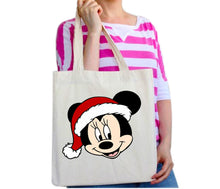 Load image into Gallery viewer, Mickey Mouse Christmas Secret Santa Stocking Filler Cotton Tote Bag Disney Xmas
