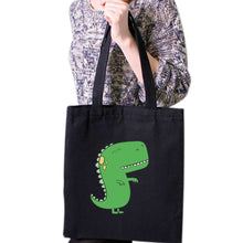 Load image into Gallery viewer, Cute Dinosaur Tea T-Rex Pun Joke Jurassic Dino Tote Bag Reusable Cotton Bags
