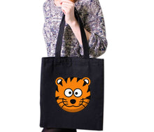 Load image into Gallery viewer, Tiger Photo Face Animal Graphic Design Printed Tote Bag Reusable Cotton Bags
