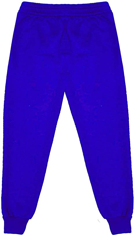 Unisex Kids Fleece Jogging Bottoms Sports PE Trouser Royal Blue