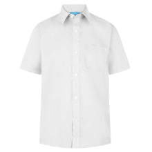 Load image into Gallery viewer, Boys White Short Sleeve  School Shirts.
