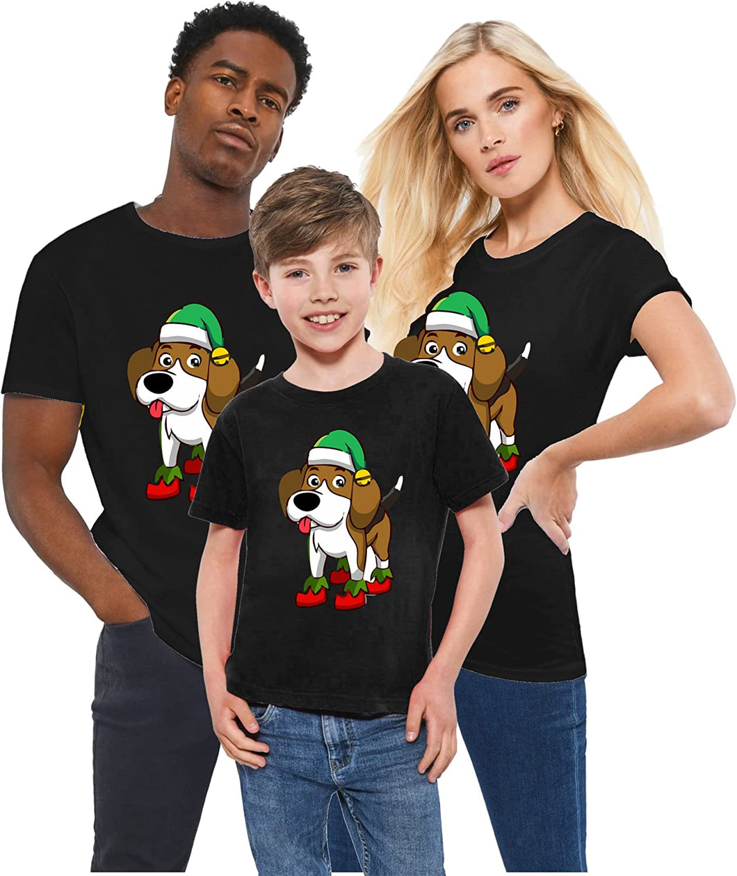 Christmas T Shirts Cute Elf Dog Santa Merry Xmas Outfits T-Shirt Top