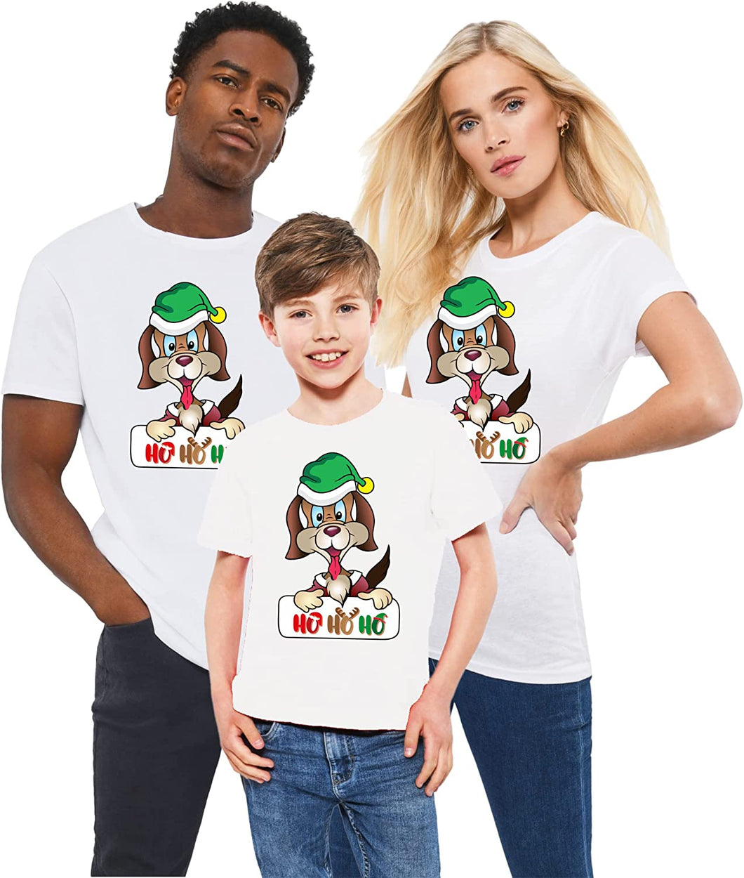 Christmas T Shirts Elf Dog HO HO HO Santa Merry Xmas Outfits T-Shirt Top