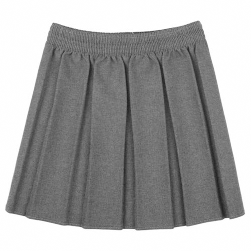 Girls Kids Young Box Pleated School Uniform Grey Skirt