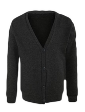 Load image into Gallery viewer, Girls charcoal School Cardigan
