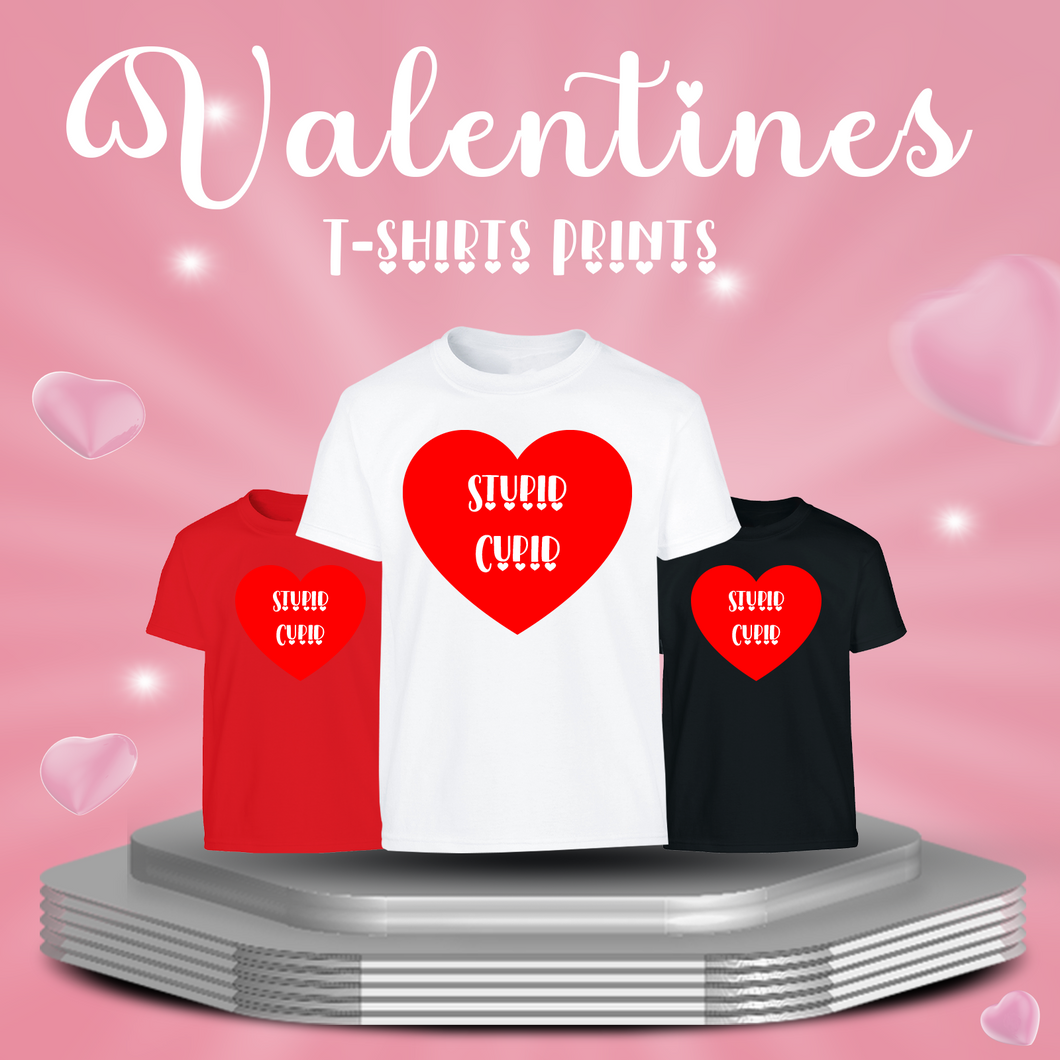 Happy Valentine's Day Cupid Stupid T-Shirt, Beautiful Heart T-shirt For Men and Women