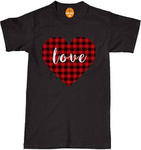 Load image into Gallery viewer, Happy Valentines Day T-Shirt, Cute Buffalo Check Plaid True Love Heart Tee Top
