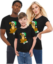 Load image into Gallery viewer, Kids Xmas Holiday Funny Dog Hat Santa Boys Girls Christmas T-Shirt
