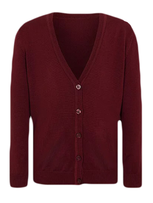 Girls Maroon School Cardigan