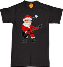 Load image into Gallery viewer, Mens Kids Rockin Santa Claus Father Christmas Rock Guitar Funny T-Shirt S-XXL
