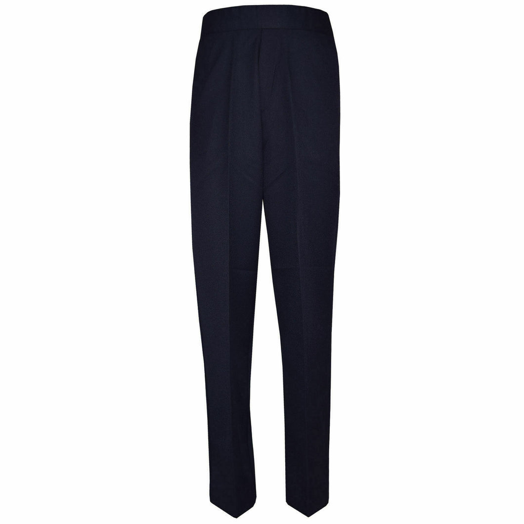 Kids Boys Pull Up School Uniform Full Length Trouser Navy Blue