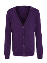 Load image into Gallery viewer, Girls Purple School Cardigan
