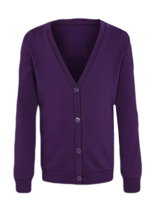 Girls Purple School Cardigan