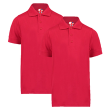 Load image into Gallery viewer, Pack of 2 PE Kit Sportswear Boys/Girls School Polo Shirts Red
