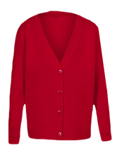 Load image into Gallery viewer, Girls Red School Cardigan
