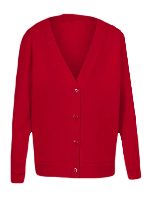 Girls Red School Cardigan streetwiseclothinguk