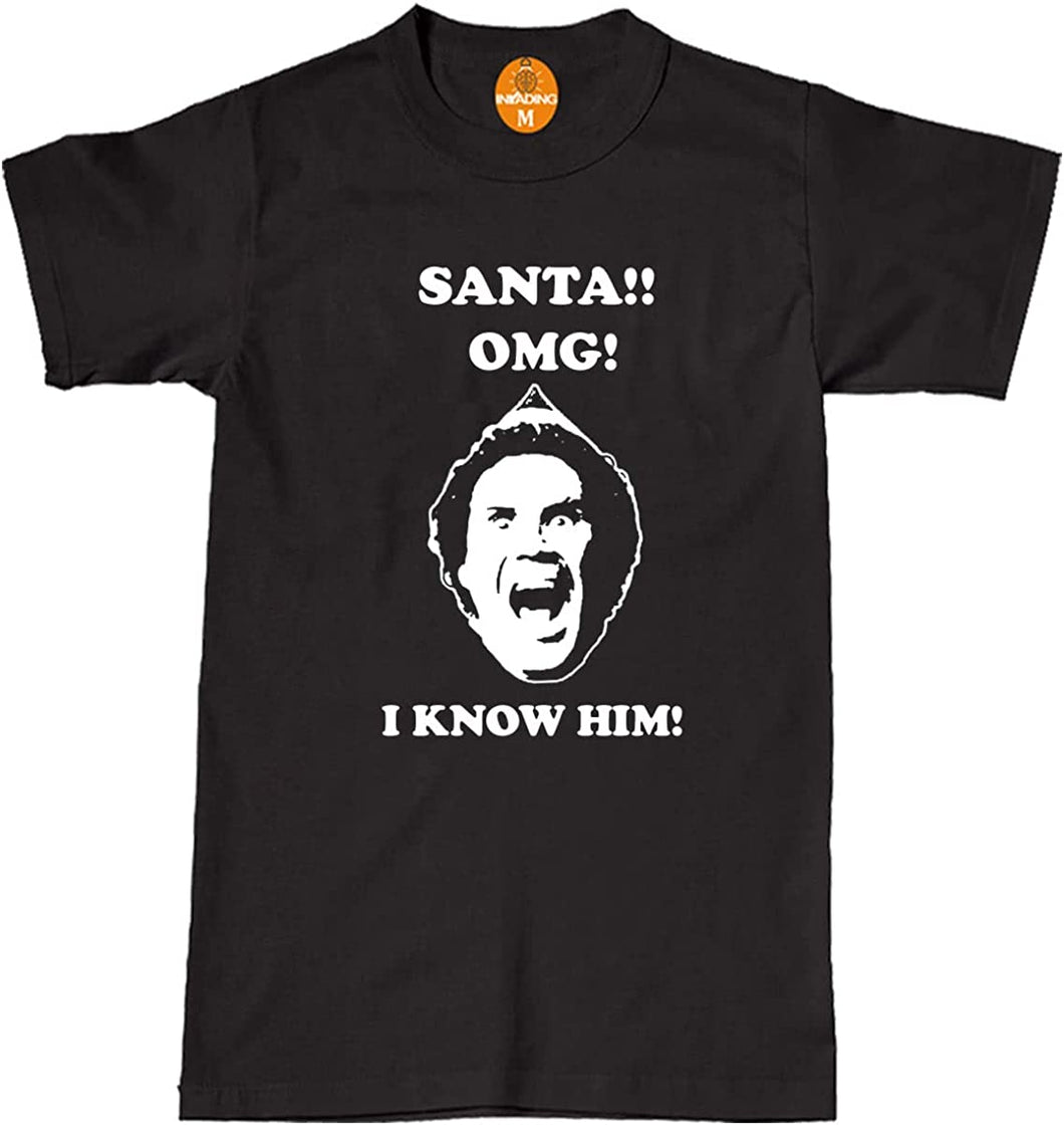 Santa! I Know HIM! T-Shirt - Funny Buddy The Elf Christmas Kids & Mens Gift Top