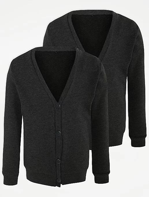 Pack of 2 Girls charcoal School Cardigan