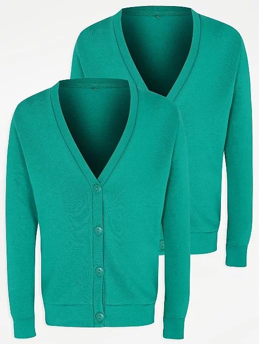 Pack of 2 Girls Gade Green School Cardigan