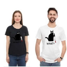 Load image into Gallery viewer, Cat What Crewneck T-Shirt
