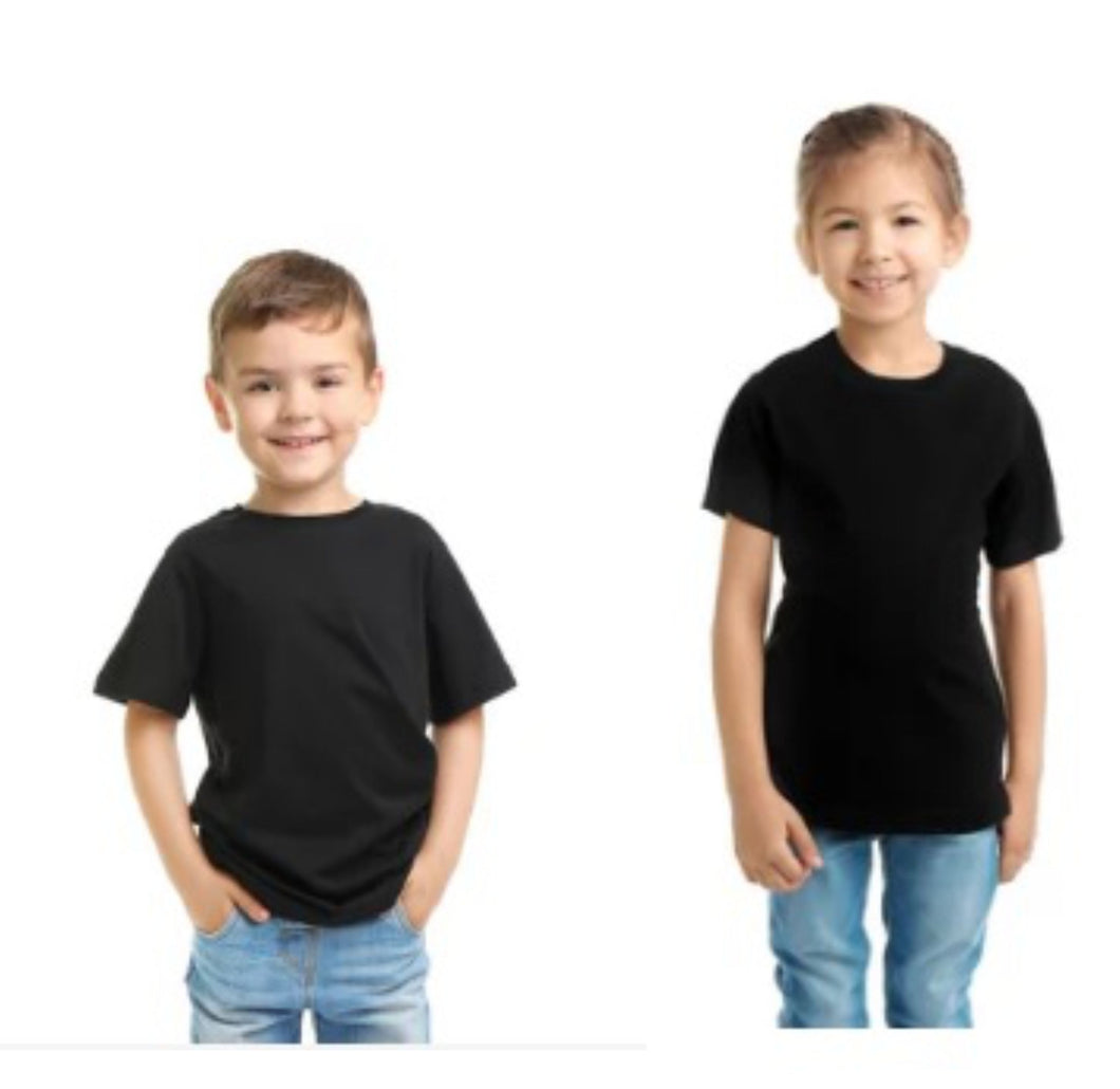 Kids Plain Crewneck T-Shirts For Age 3-13Years