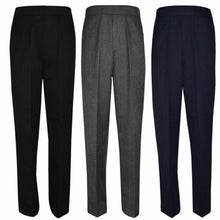 Load image into Gallery viewer, Kids Boys Pull Up School Uniform Full Length Trouser Black
